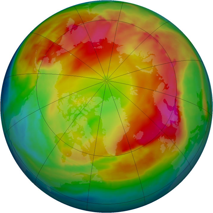 Arctic ozone map for 14 January 2015